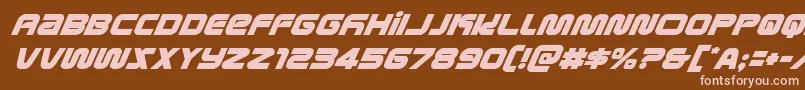 metronautssuperital Font – Pink Fonts on Brown Background