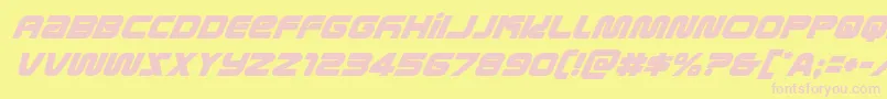 metronautssuperital Font – Pink Fonts on Yellow Background