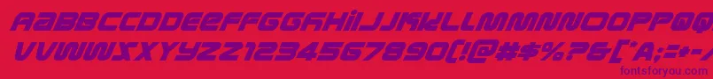 metronautssuperital-Schriftart – Violette Schriften auf rotem Hintergrund