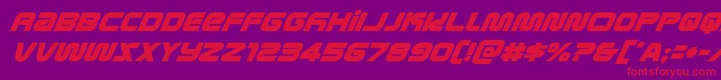 metronautssuperital Font – Red Fonts on Purple Background