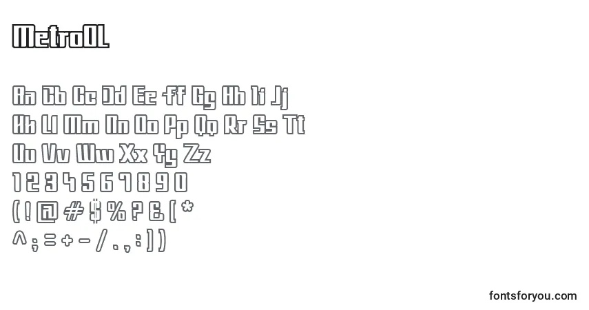 A fonte MetroOL – alfabeto, números, caracteres especiais
