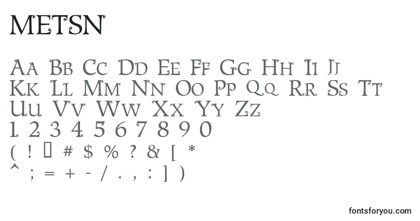 Schriftart METSN    (134234) – Alphabet, Zahlen, spezielle Symbole