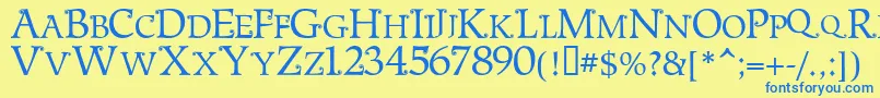 METSN    Font – Blue Fonts on Yellow Background