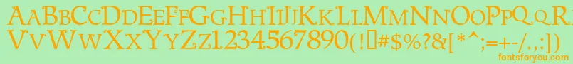 METSN    Font – Orange Fonts on Green Background