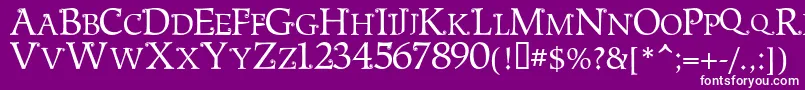 METSN    Font – White Fonts on Purple Background