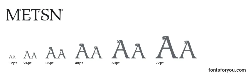Размеры шрифта METSN    (134234)