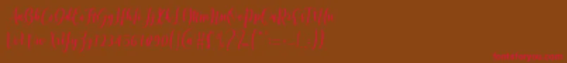Mettadilla Font – Red Fonts on Brown Background