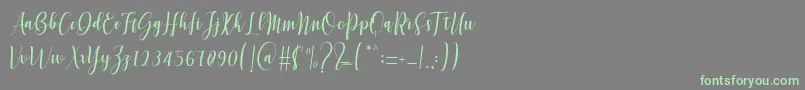 Mettadilla Font – Green Fonts on Gray Background