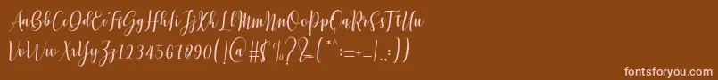 Mettadilla Font – Pink Fonts on Brown Background