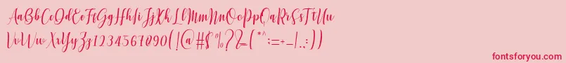 Mettadilla Font – Red Fonts on Pink Background