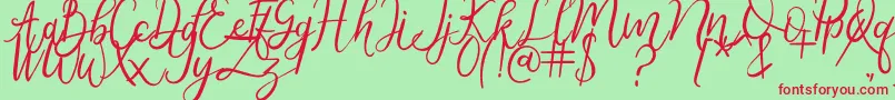 Metteora Font – Red Fonts on Green Background