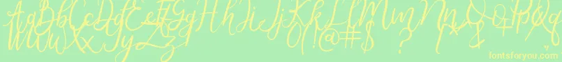 Metteora Font – Yellow Fonts on Green Background