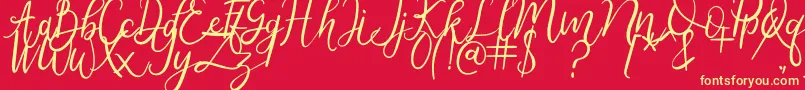 Metteora Font – Yellow Fonts on Red Background