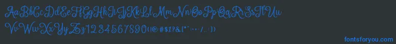 mettical Font – Blue Fonts on Black Background