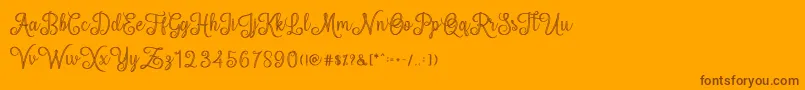 mettical Font – Brown Fonts on Orange Background