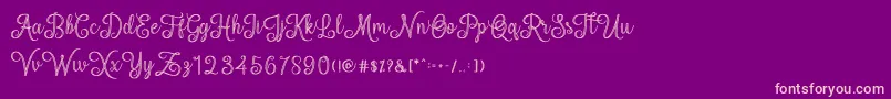 mettical-fontti – vaaleanpunaiset fontit violetilla taustalla
