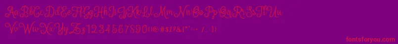 mettical-Schriftart – Rote Schriften auf violettem Hintergrund