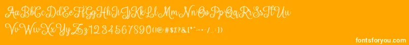 フォントmettical – オレンジの背景に白い文字