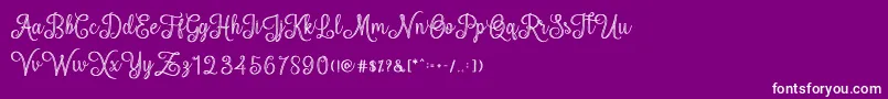 mettical-fontti – valkoiset fontit violetilla taustalla