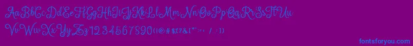 mettical-Schriftart – Blaue Schriften auf violettem Hintergrund