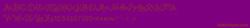 mettical-Schriftart – Braune Schriften auf violettem Hintergrund