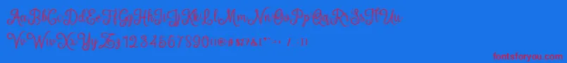 mettical Font – Red Fonts on Blue Background