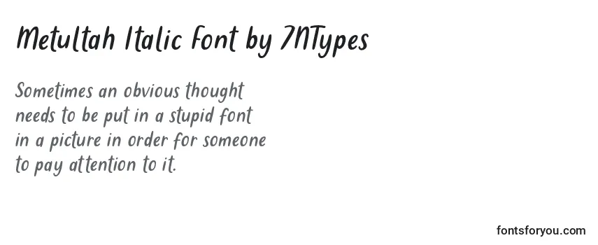 Fuente Metultah Italic Font by 7NTypes