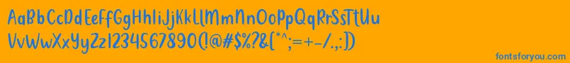 Metultah Regular Font by 7NTypes Font – Blue Fonts on Orange Background