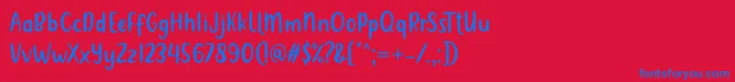 Metultah Regular Font by 7NTypes-fontti – siniset fontit punaisella taustalla