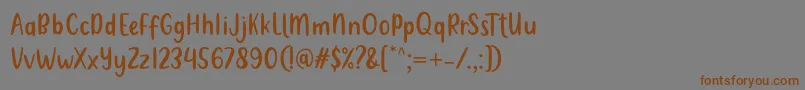 Saiba mais sobre a fonte Metultah Regular Font by 7NTypes Fonte Metultah Regular Font by 7NTypes – fontes marrons em um fundo cinza