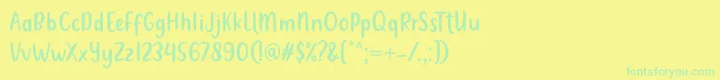 Metultah Regular Font by 7NTypes Font – Green Fonts on Yellow Background