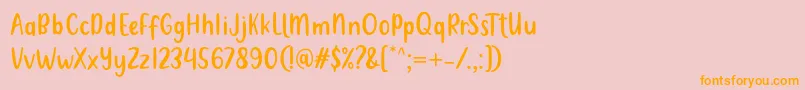 Metultah Regular Font by 7NTypes Font – Orange Fonts on Pink Background