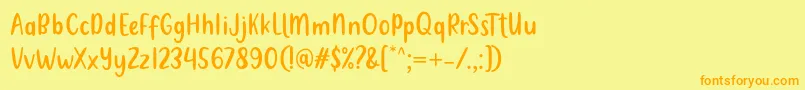 Metultah Regular Font by 7NTypes Font – Orange Fonts on Yellow Background