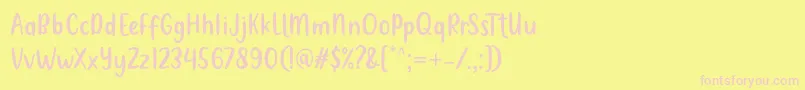 Metultah Regular Font by 7NTypes Font – Pink Fonts on Yellow Background