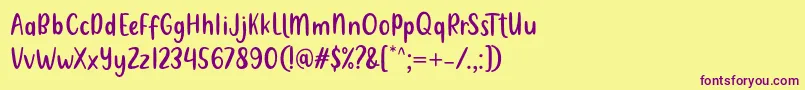 Metultah Regular Font by 7NTypes Font – Purple Fonts on Yellow Background