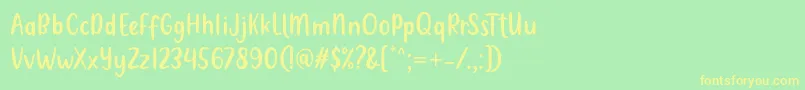 Fonte Metultah Regular Font by 7NTypes – fontes amarelas em um fundo verde