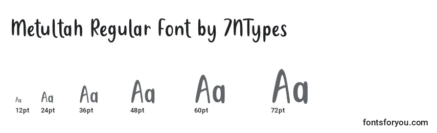 Размеры шрифта Metultah Regular Font by 7NTypes