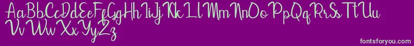 Mevally Font – Green Fonts on Purple Background
