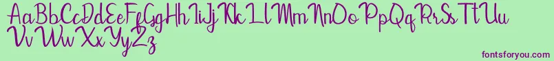 Mevally Font – Purple Fonts on Green Background
