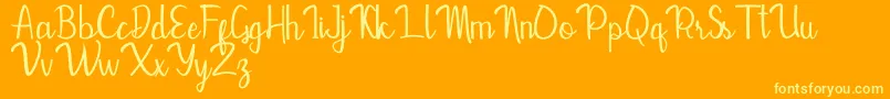 フォントMevally – オレンジの背景に黄色の文字