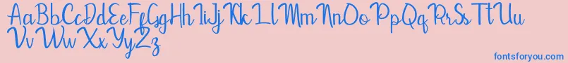 Mevally Font – Blue Fonts on Pink Background