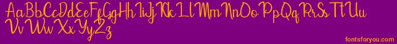 fuente Mevally – Fuentes Naranjas Sobre Fondo Morado