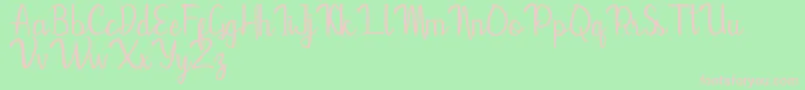 Mevally Font – Pink Fonts on Green Background