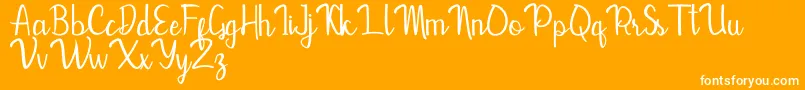 Mevally Font – White Fonts on Orange Background
