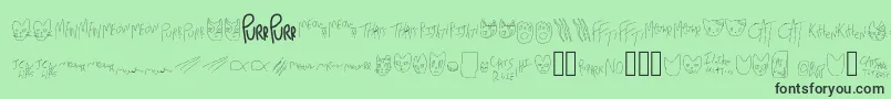 MewTooCatDings Font – Black Fonts on Green Background