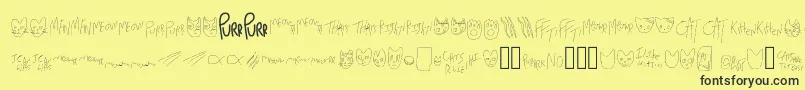 MewTooCatDings Font – Black Fonts on Yellow Background