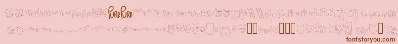 MewTooCatDings Font – Brown Fonts on Pink Background