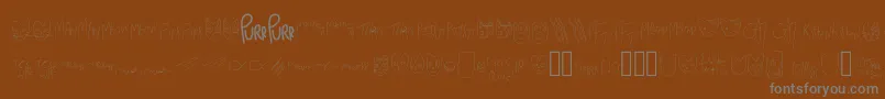 MewTooCatDings Font – Gray Fonts on Brown Background