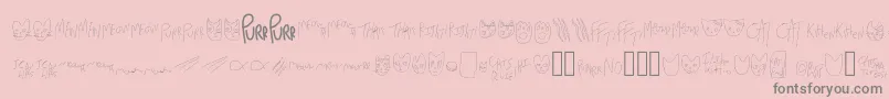 MewTooCatDings-Schriftart – Graue Schriften auf rosa Hintergrund