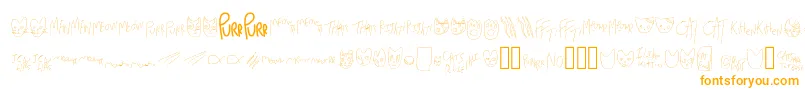 MewTooCatDings Font – Orange Fonts on White Background